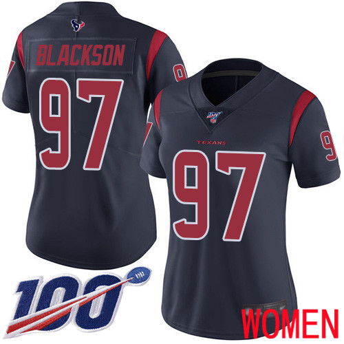 Houston Texans Limited Navy Blue Women Angelo Blackson Jersey NFL Football #97 100th Season Rush Vapor Untouchable